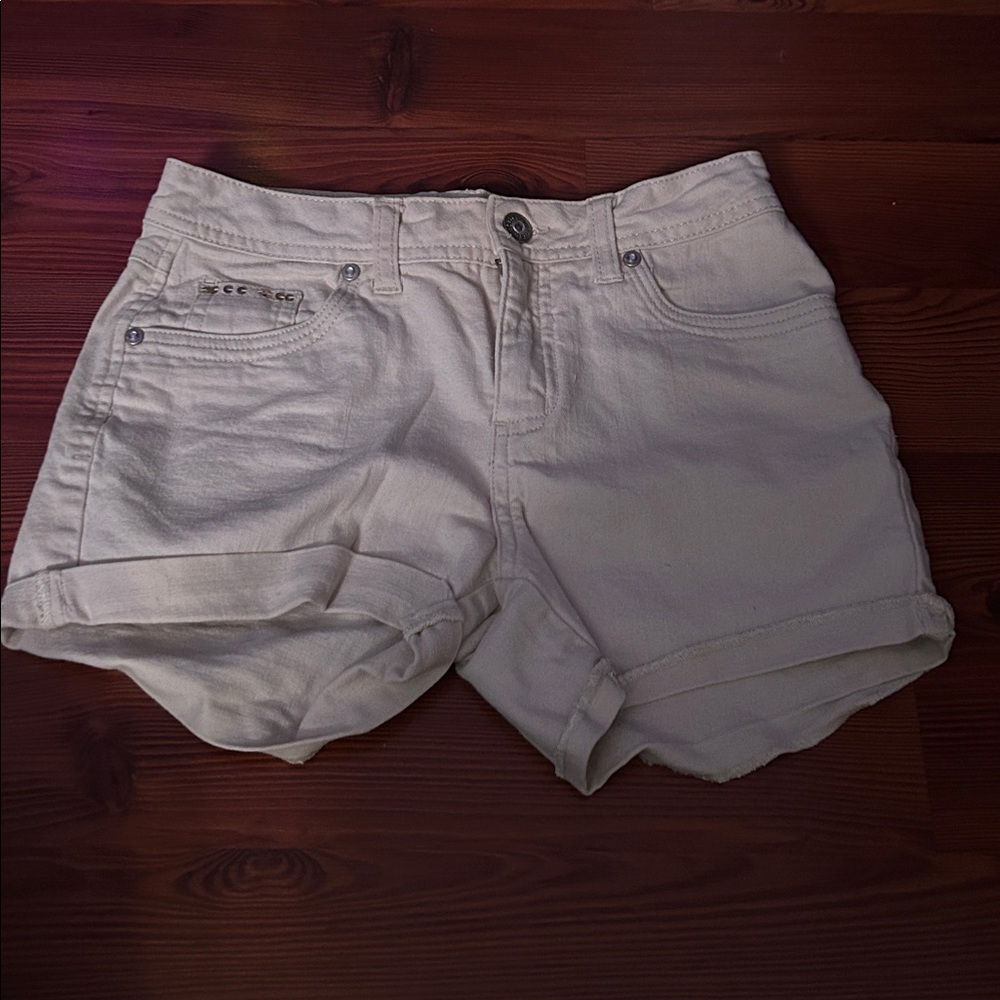 Justice Cream Denim Shorts